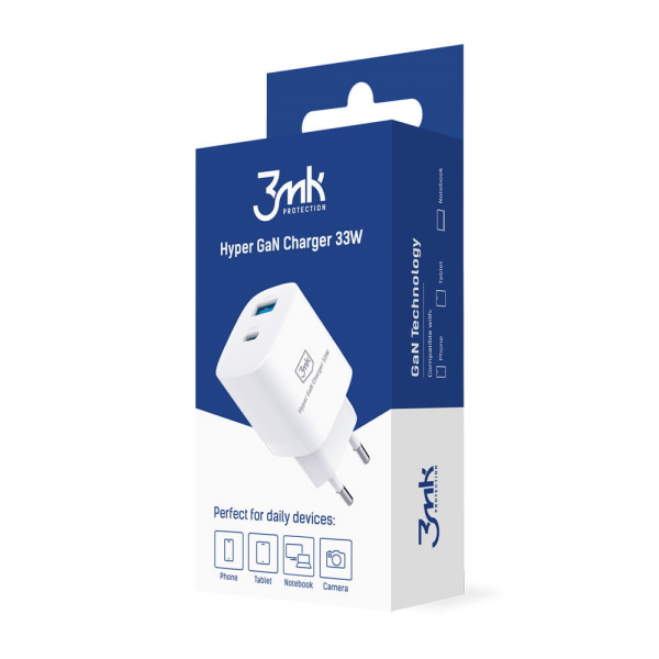 3mk 33W USB-C & USB-A Hyper GaN Charger Pow... | Klikk Malta