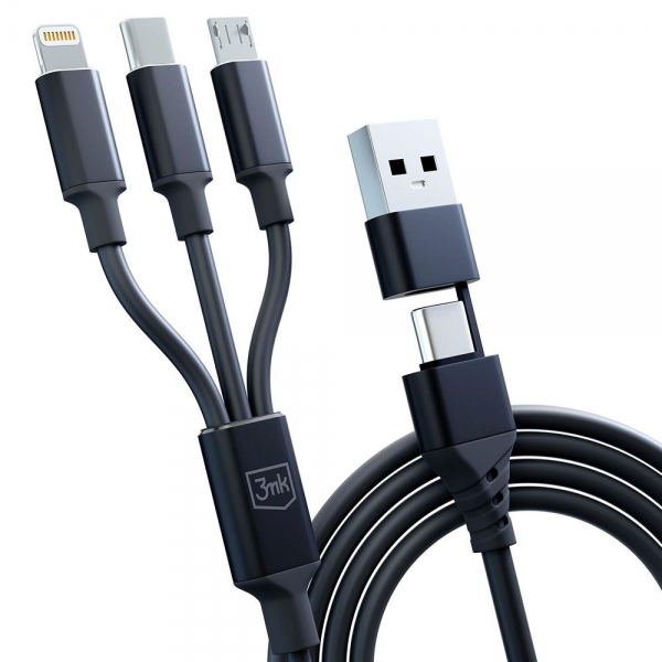 3mk Hyper 3-in-1 Cable 1.5m USB Type-A / Ty... | Klikk Malta
