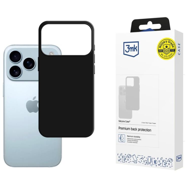 3MK Silicone Case iPhone 17 Pro Max Black | Klikk Malta
