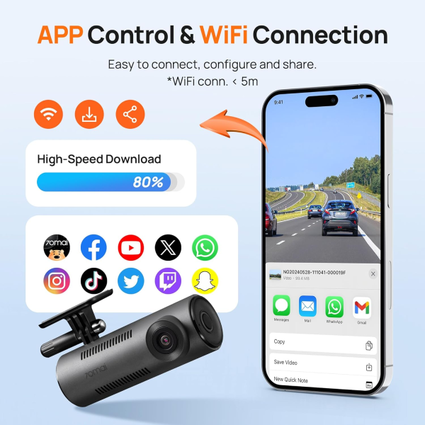 70mai M310 2K Smart Wi-Fi Dash Cam | Klikk Malta