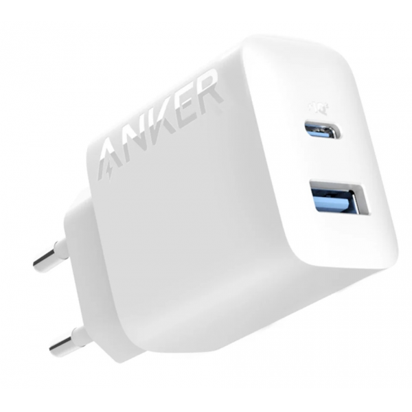Anker 312 20W USB-C USB-A Power Adapter White | Klikk Malta