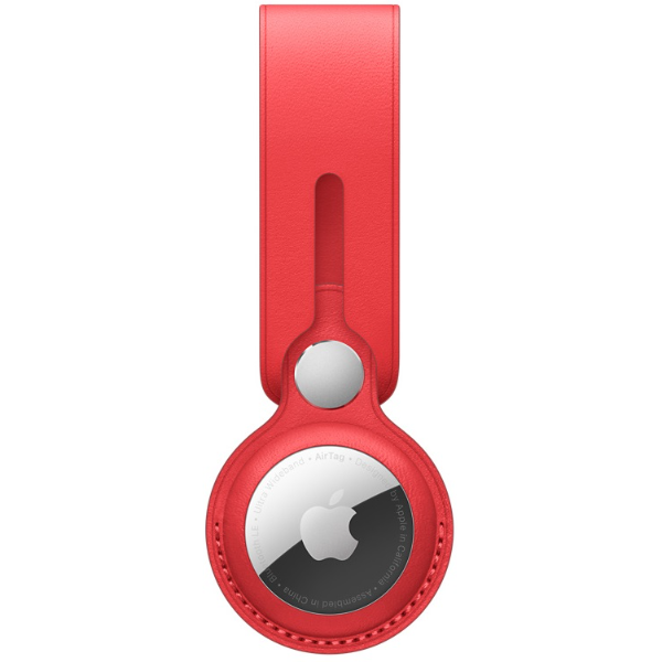 Apple AirTag Leather Loop - Red | Klikk Malta