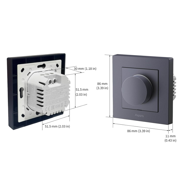 Aqara Dimmer Switch H2 Grey | Klikk Malta