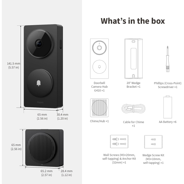 Aqara Doorbell Camera Hub G410 Select Black | Klikk Malta