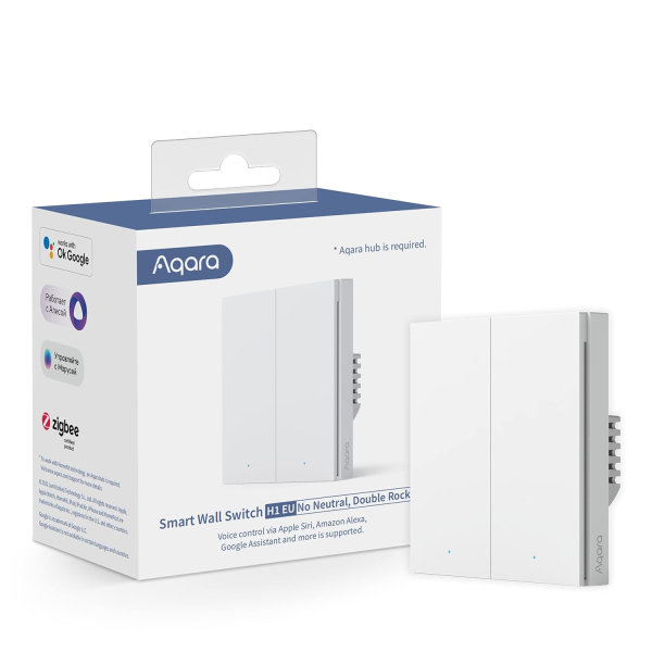 Aqara Smart Wall Switch H1 Double Rocker wo... | Klikk Malta