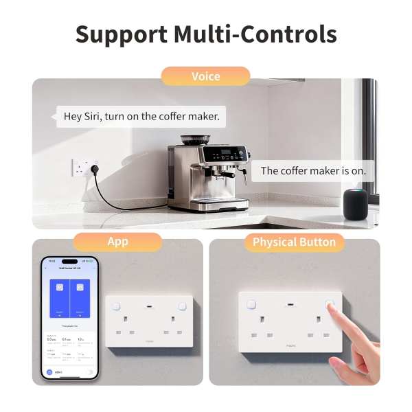 Aqara Wall Outlet H2 UK | Klikk Malta