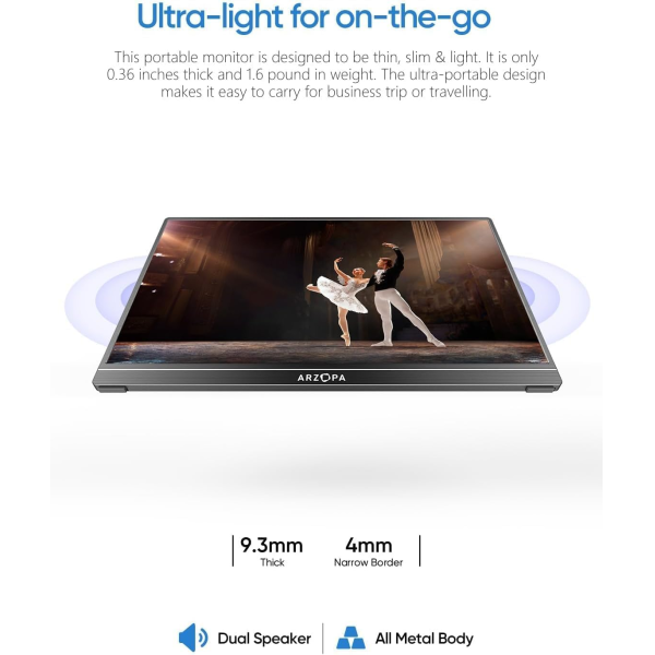 Arzopa A1 15.6'' Portable Monitor | Klikk Malta