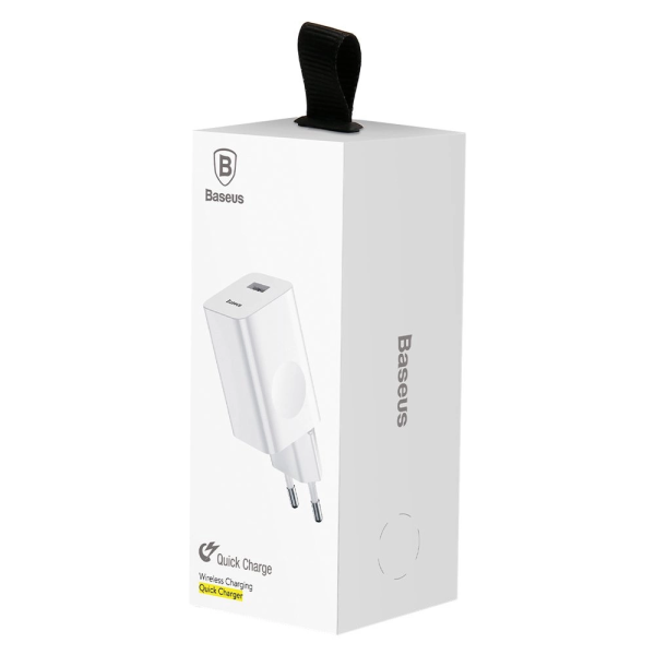 Baseus 24W Charger 3A USB-A EU Plug White | Klikk Malta