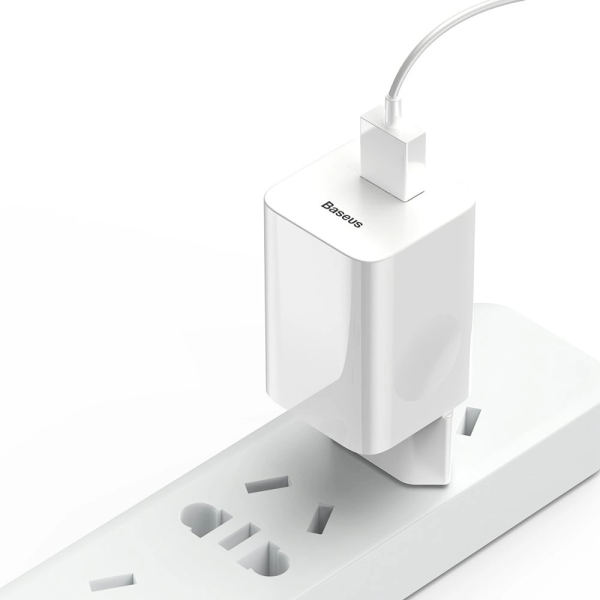 Baseus 24W Charger 3A USB-A EU Plug White | Klikk Malta