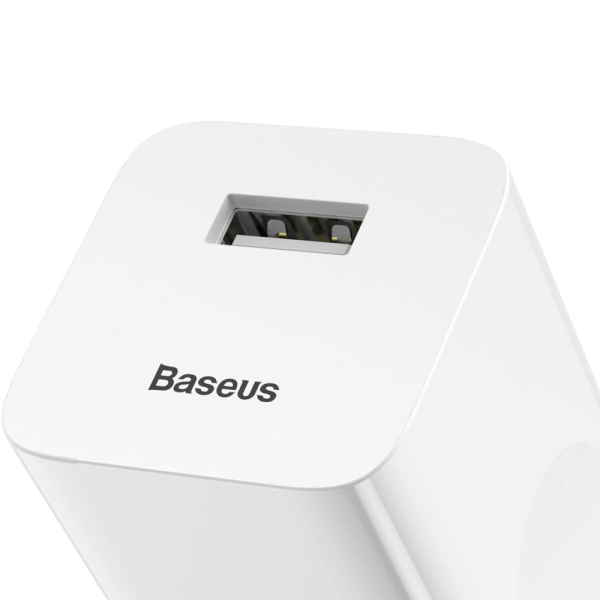 Baseus 24W Charger 3A USB-A EU Plug White | Klikk Malta
