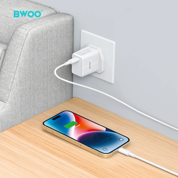 BWOO 20W + QC 18W Dual USB-C Wall Charger | Klikk Malta