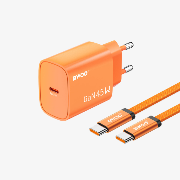 BWOO PD 45W GaN Charger with USB-C Cable EU... | Klikk Malta