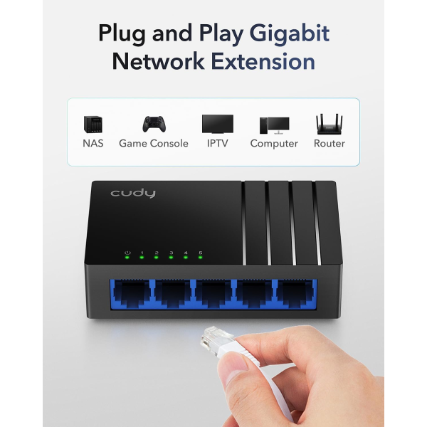 Cudy GS105D 5-port Gigabit Switch | Klikk Malta