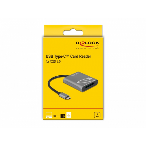 DeLock External USB-C XQD 2.0 Card Reader | Klikk Malta