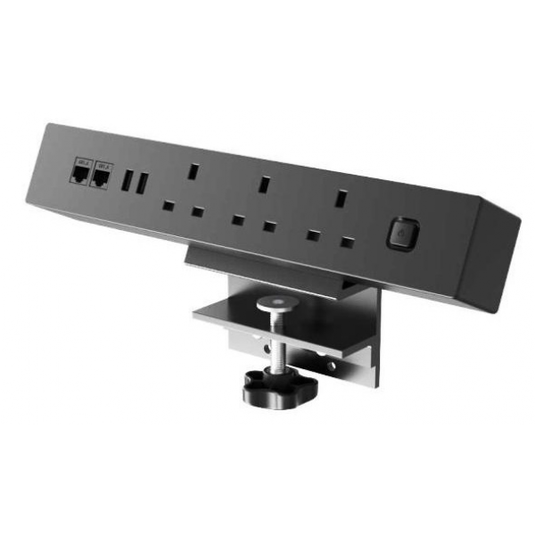 Desk Station Clamp 2xEthernet 2xUSB-A 3x UK... | Klikk Malta