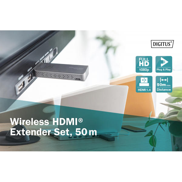 Digitus Wireless HDMI Extender Set 50m | Klikk Malta