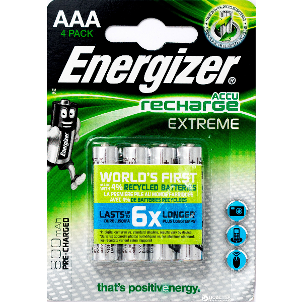 Energizer Recharge Extreme 4xAAA 800mAh Bat... | Klikk Malta