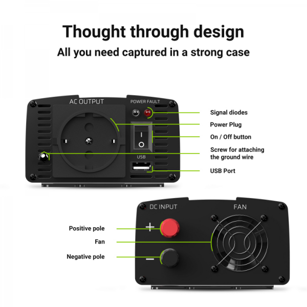 Green Cell Power Inverter Converts 12V to ... | Klikk Malta