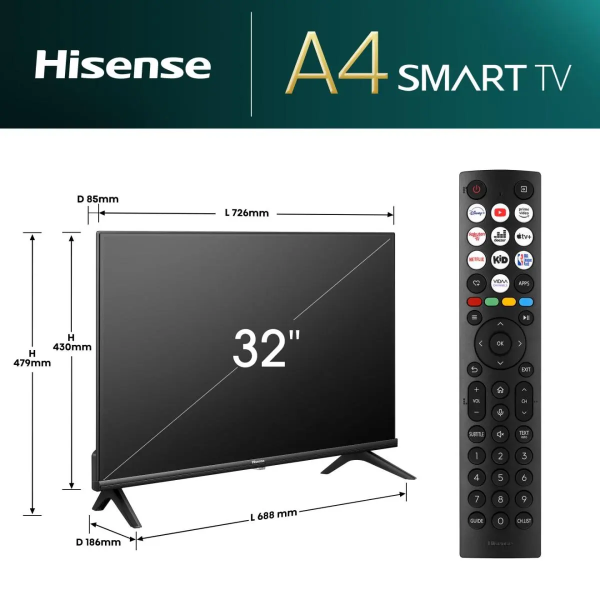 Hisense 32A4Q 32 inch HD Smart TV | Klikk Malta