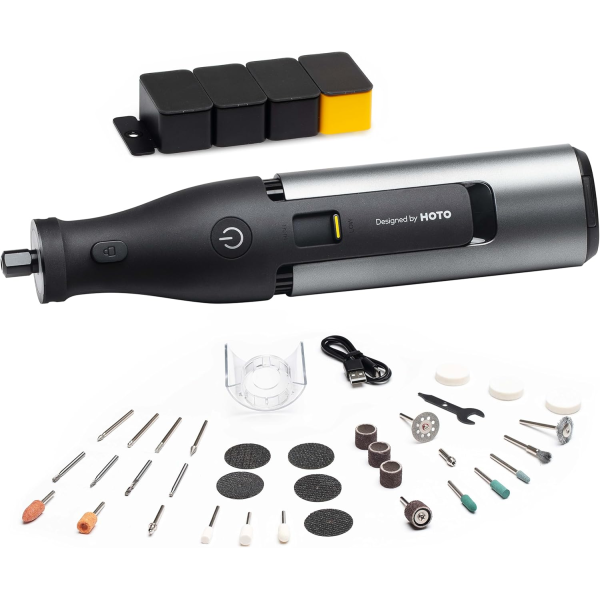 HOTO 12V Rotary Tool Kit Pro Grey (36pcs) | Klikk Malta