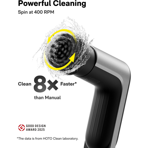 HOTO Grip Cordless Spin Scrubber Grey-Black | Klikk Malta