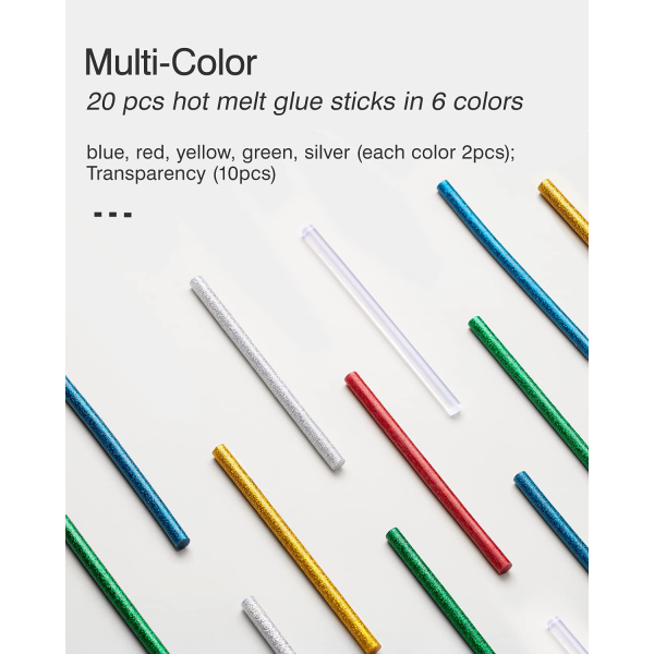 HOTO Hot Melt Glue Sticks (20pk) Multi-colour | Klikk Malta