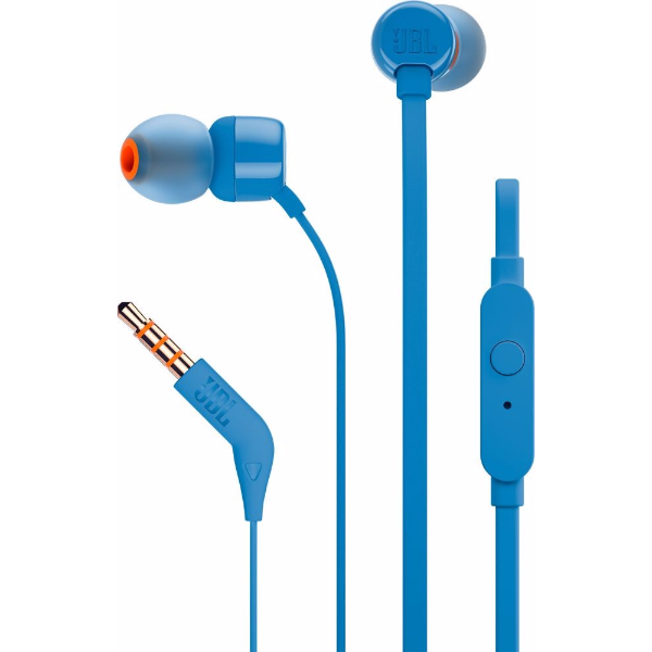 JBL T110 Earphones & Mic Blue | Klikk Malta