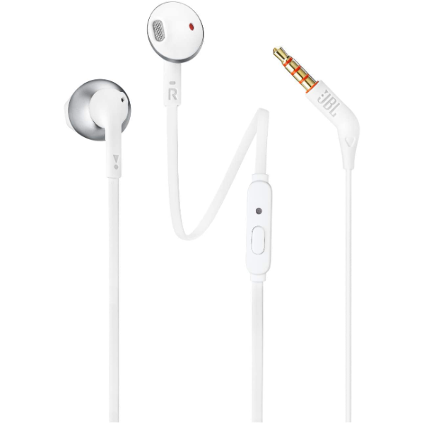 JBL T205 Earphones White Chrome | Klikk Malta