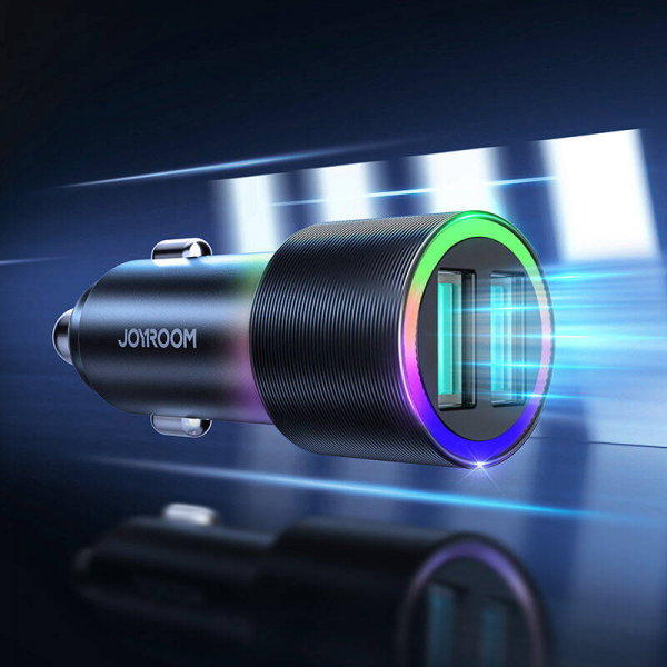 Joyroom 2-port Car Charger USB-A 24W with L... | Klikk Malta