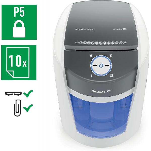 Leitz OptiMax Office Paper Shredder P-5 10-... | Klikk Malta