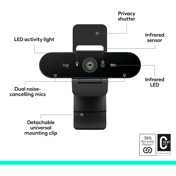 Logitech Brio 4K USB Webcam (MS Hello) | Klikk Malta