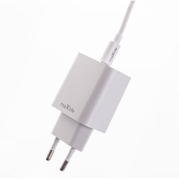 Maxlife PD QC Charger 1x USB-C 20W white + ... | Klikk Malta