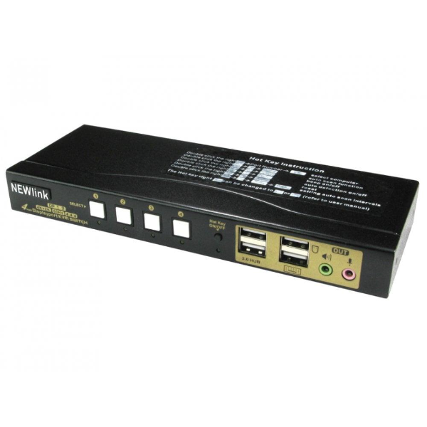 NEWlink 4 Port DisplayPort USB KVM Switch | Klikk Malta