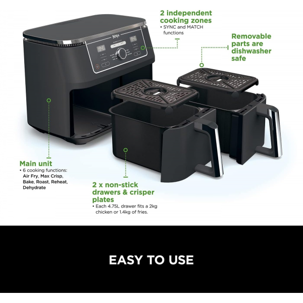 Ninja Foodi AF400 Dual Zone Air Fryer | Klikk Malta