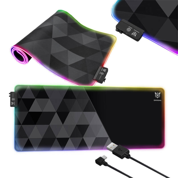 Onikuma RGB Mouse Mat Black | Klikk Malta
