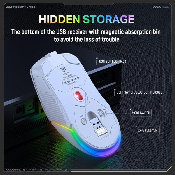 Onikuma Wireless Gaming Mouse White | Klikk Malta