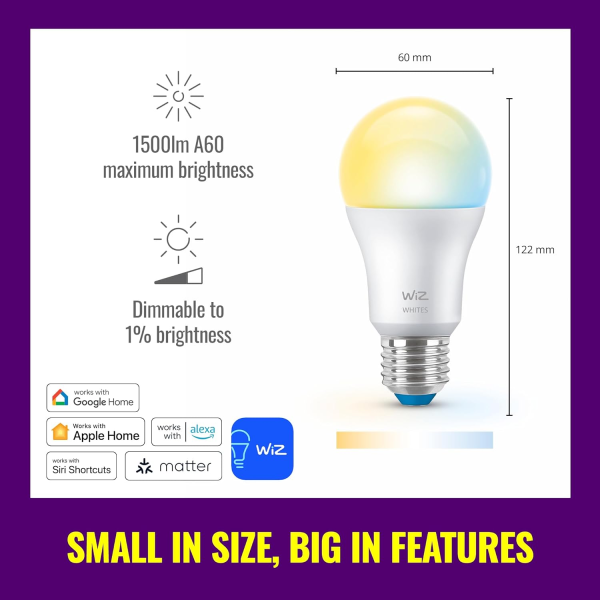 Philips WiZ A60 100W E27 Tunable Whites Sma... | Klikk Malta