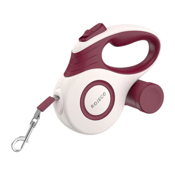 Rojeco 5M Automatic Retractable Dog Leash Red | Klikk Malta