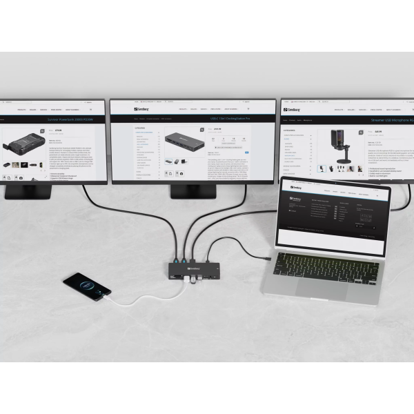 Sandberg USB-C Triple Display 13-in-1 Docki... | Klikk Malta
