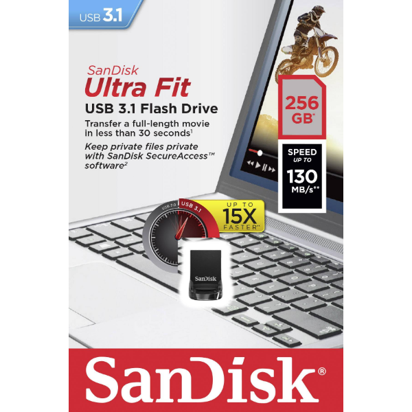 SanDisk Ultra Fit 256GB USB 3.1 Flash Drive | Klikk Malta