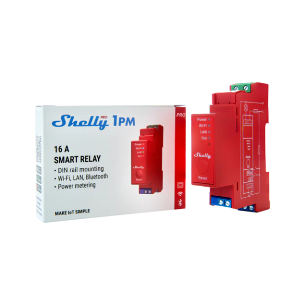 Shelly Pro 1PM 1-channel DIN Smart Switch w... | Klikk Malta