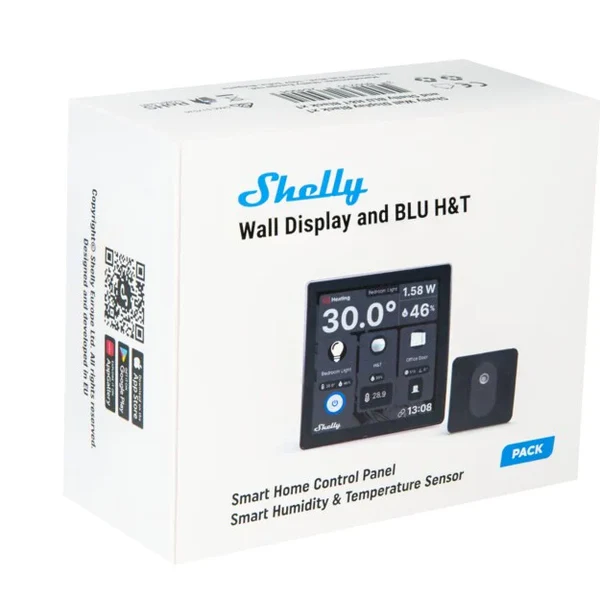 Shelly Smart Wall Display Black + BLU H&T B... | Klikk Malta