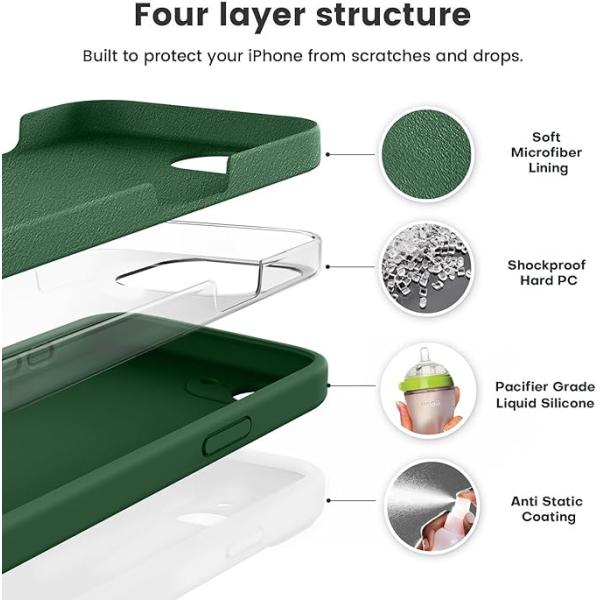 Silicone Case for iPhone 16e/17e Green | Klikk Malta