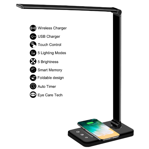 Smart Desk Lamp with Wireless Charging Pad 5W | Klikk Malta