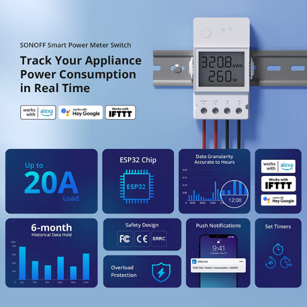SONOFF POW Elite Smart Monitoring Power Switch | Klikk Malta