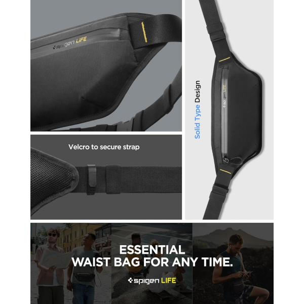 Spigen Klasden KD411 Waist Bag Black | Klikk Malta