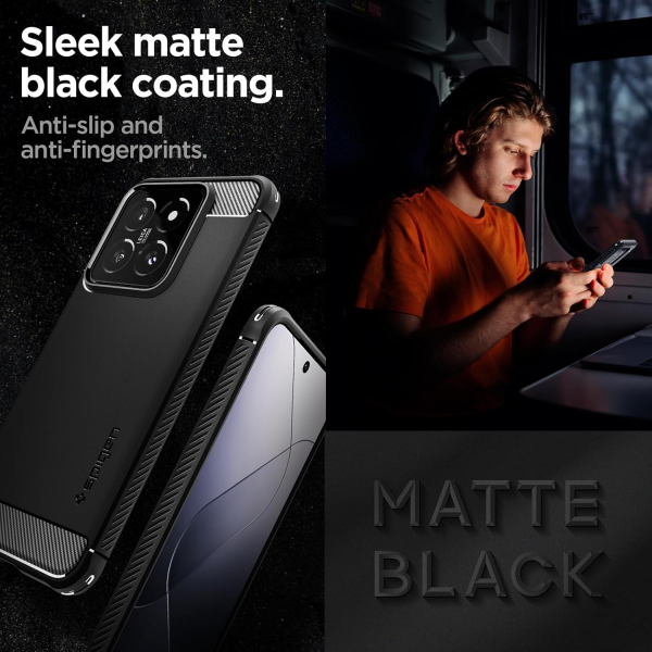 Spigen Matte Black Rugged Armor Back Protec... | Klikk Malta