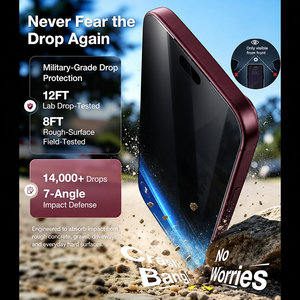BWOO iPhone 18 Pro Privacy Sceen Protector
