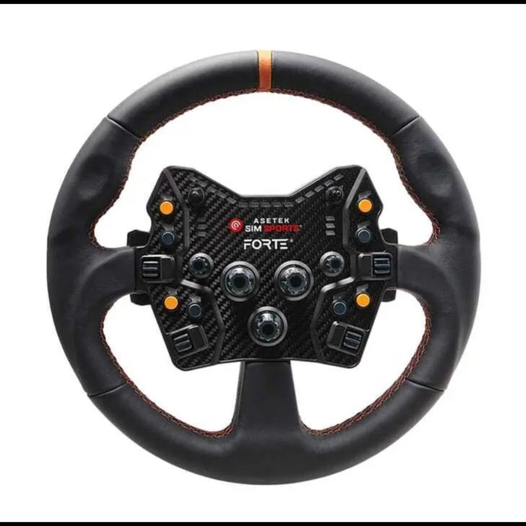 Asetek Round Black Leather Wheel Rim