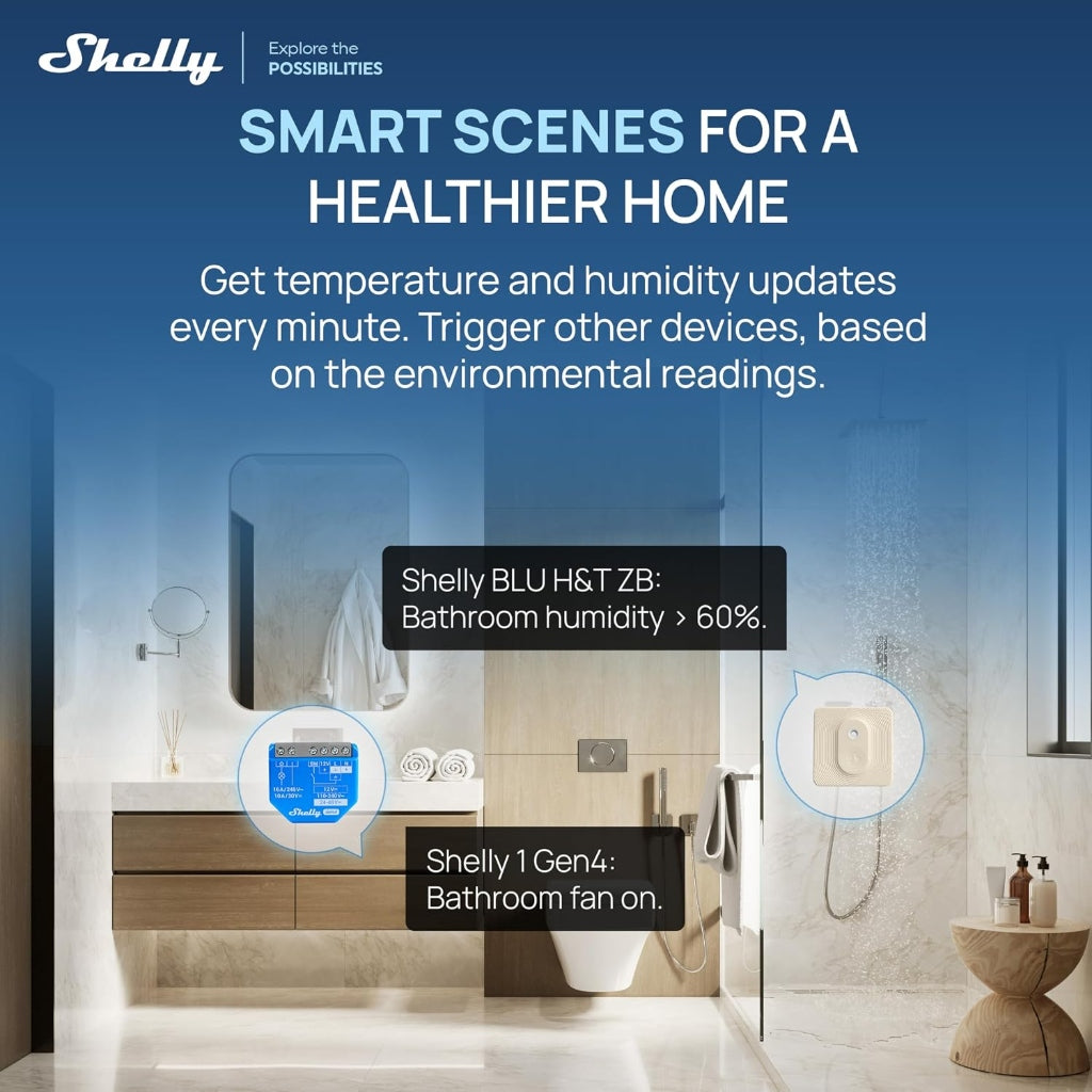 Shelly BlU H&T ZB Smart Sensor Ivory